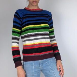 Pink Rose Multicolor Striped Sweater
